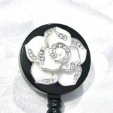 Flower professional retractable badge reel white enamel bloom pedals wife girl sister daughter unique nursing tech day week etsy sss