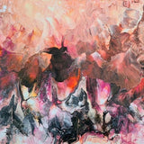 Abstract art fluid painting Dutch pour, 30 x 40.5 cm , 'Peachy'  acrylic painting stretched canvas  FREE DELIVERY