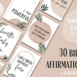 30+ Birth Affirmation Cards | Digital Printable | Instant Download | Prep for Birth
