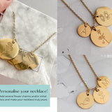 Personalisable Birth Month Flower Necklace, Custom Birth Month Necklace, Multiple Pendants Available, Bridesmaids Gifts, personalized Gift