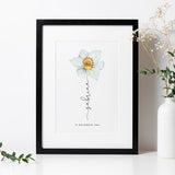 December Birth Flower Print | Narcissus Birth Flower Gift | December Birthday Flower Print | Sagittarius Gift | Capricorn Gift | Friend