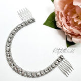 crystal hair vine comb | elegant bridal flower head band | rhinestone wedding guest accessories | bridesmaid hair piece