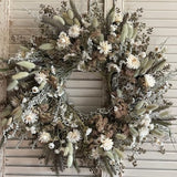 Dried flower wreath, boho wreath, pampas wreath, dried florals, country wreath, front door wreath, natural wreath, natural florals