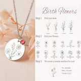 Gift for Mom Handmade Jewelry - Combined Birth Flower Necklace - Bouquet Flower Necklace - Unique Family Necklace Grandma Gift