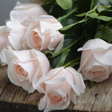Blush/Pale Pink Real Touch Artificial Half-Open Roses, DIY Florals | Wedding/Home/Kitchen Decoration | Gifts, DIY Bouquets/Centerpiece