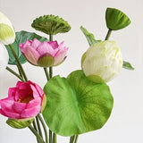 Artificial Real touch lotus Flower in 3 Colors , Lotus flower For Bouquet , gift for her ,Lotus Leaf_Lotus Bud Seedpod