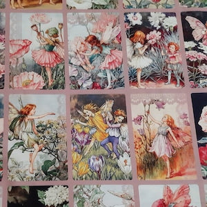 100% cotton vintage fairy floral fabric, multicolor printed pattern