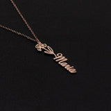 Dainty Name Necklace with Birth Flower, Personalized Name Necklace, Custom Gold Name Jewelry, Birthday Gift for Her, Bridesmaid Gift