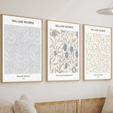 Set Of 3 William Morris Print, William Morris Art, Exhibition Poster, Floral Art Prints, Beige,Grey, Wild Flowers, Home Decor FAST DELIVERY