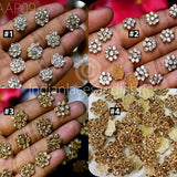 50 Tiny Flower Shaped Applique Handcrafted Rhinestone Appliques Handmade Patch Embellishments Beaded Bridal Wedding Dress Headband For Kids