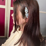 Silver opal rhinestone hair comb | elegant hair pin | crystal bridal bridesmaid wedding hair accessories clip | gifts for women | party prom