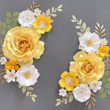 Daisy Yellow Paper Flower Set, Rose Nursery Paper Flower Wall Decor, Baby Girl Nursery Flowers, Paper Flowers, Nursery Paper Flowers