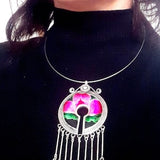 Flower Embroidery Medallion - Maison MOAMA - old jewelry - artisanal