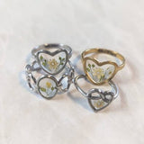 Real Pressed Flower Rings - Stainless 18k gold and Silver, Waterproof with real wildflowers and flowers from my garden