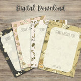Sorry I Missed You Notes | JW | Printable | Vintage Floral | Ministry | Digital Download