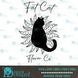 Fat Cat Flower Co SVG / Cat Logo Concept Digital Design - Instant Delivery