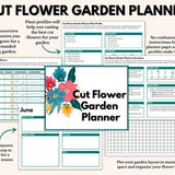 Cut Flower Garden Planner Bundle | Garden Journal | Garden Planner | Printable Garden Calendar | Garden Printable | Bright Floral Art