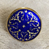 Solid Gold Enamel Button Ring, Personalizable Enamel Flower Ring, Floral Ring, Disc Ring, 10k 14k 18k 22k Gold Ring, Free Express Delivery