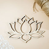 Multiple Sizes Lotus Flower Outline Shape wooden, wall decor, dreamy bedroom, Macrame Mobile