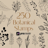 Procreate Botanical Stamps, Flower Procreate Stamps, Floral Procreate Stamps, procreate stamps, Procreate Leaves, Commercial Use Included