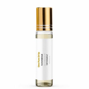 Viktor & Rolf Flower Bomb roll-on perfume oil bottle with gold cap, clear glass