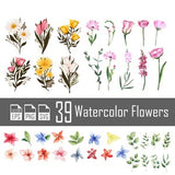 Flowers png, Watercolor Floral Clipart, Flower gift, Eucalyptus, Stickers, Pink flowers svg, Red flowers svg, Sticker flowers, Rose Clipart