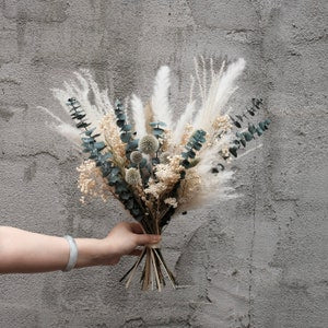 Bridal bouquet - Verde | Boho boutonni�re | Preserved flowers | Dried flowers | Boho Wedding