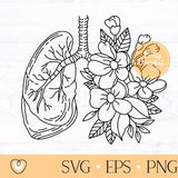 Lungs svg, Floral Lungs svg, Human Lung svg, png
