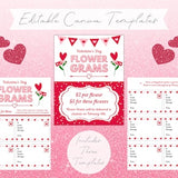 Valentine's Day Flower Gram Template Bundle