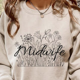Midwife Crewneck Sweatshirt, Childbirth Educator, Gift for Her, Birth work, Midwifery, Doula, Sand, Beige