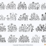 28 Wildflowers svg bundle, Wild flower svg, Bouquet Svg, Split monogram svg, flower sketch svg, Floral svg, nature svg, floral frame svg