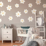 Big White Daisy Flowers wall decals, Plastic-Free Wall Stickers