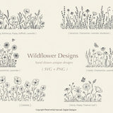 Wildflower svg | flower svg | floral svg | botanical svg | garden svg | spring svg | svg bundle | sunflower svg | poppy svg | daisy svg| svg