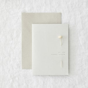 A6 wedding greeting card with real dried flower detail on front