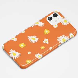 White Flower Print Design Phone Case for iPhone -  Petal patterned Phone Case - Daisy print design for Samsung Galaxy, Coloured daisy print