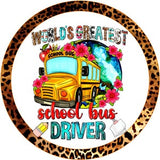 School Bus Driver Wreath Sign, Pencil, world Map, Books Shelves, Check Border Wall hanging, Wreath Sign and Attachment.