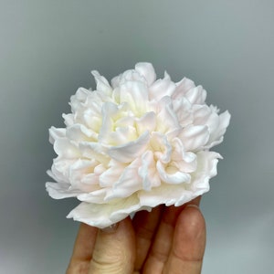 3D peony flower silicone mold, white raised petal design