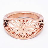 Solid Gold Intricate Chakra Flower Ring, Minimalist Filigree Work Ring, Dainty Chakra Ring, 10k 14k 18k 22k Gold Ring, Free Express Delivery