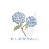 Hydrangea Embroidery Design, Mini Flower for Machine Embroidery, 3 sizes, 1", 1.5Ó, 2Ó tall