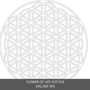 Flower of Life geometric cut file SVG, DXF, EPS illustration