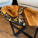 Oval Resin Table, Flower Epoxy Resin Table, Flowers in Epoxy, Hand-Crafted Bespoke Custom Table,  Epoxy River Art Resin, Customised Bespoke