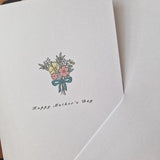 Mothers Day Card, colourful bouquet card. Floral mothers day card. Handmade colourful card. Bunch/bouquet of flowers. Free delivery uk