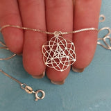 Seed Of Life Merkaba Necklace Kabbalah Flower Of Life Jewelry Magen David Mandala Bohemian Boho Holiday Gift - 925 Silver - 14k Solid Gold
