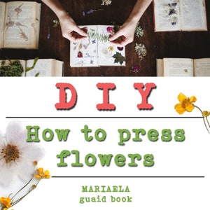 DIY guide book cover: How to press flowers, with botanical illustrations and Mariaela name