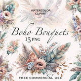 Boho floral clipart, Boho wedding decor, Fall wedding bouquet, Bridal bouquet boho, Boho bouquet png, Flower bouquet png, Flower clipart