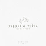 Flower Farm Logo, Floral Logo, Wildflower Farm Logo, Florist Logo, Farm Logo, Brand Logo Design, Watermark Logo, Botanical Logo,Minimal Logo