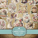 Junk Journal, Sewing, Florals, Fussy Cuts, Flowers, Bullet Journal, Cricut, Planner, Stickers, Printable, My Porch Prints, Digital Download