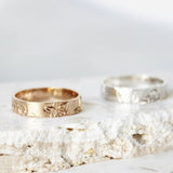 Birth Flower Band, Birthflower Jewelry, Custom Thick Floral Ring, Flora Ring Band, Wild Flower Ring, Gold Flower Ring, Engagement Ring