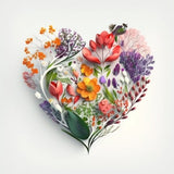 Flower Heart Print Heart of Flowers Printable Heart Poster AI Art Wall Art Mothers Day Home DŽcor Midjourney