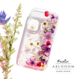Pressed Flower Phone Case for iPhone 15 14 13 12 11 pro max 7 8 X XR case, Samsung Galaxy A53 A32 S22 S23 case, Google Pixel 6 7 8 pro case